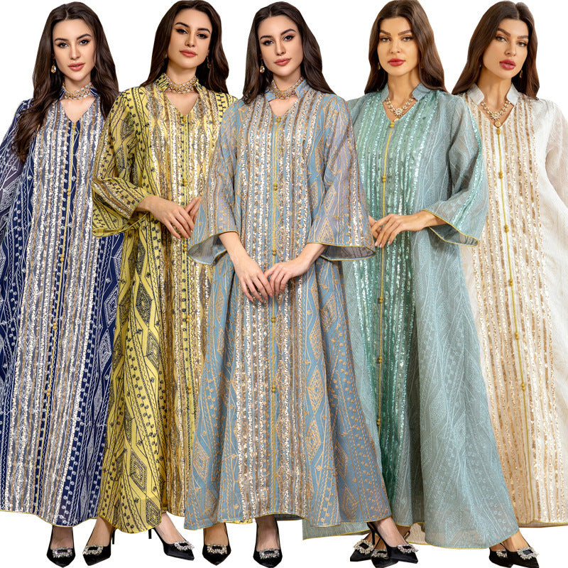 Beaded jalabiya kaftan
