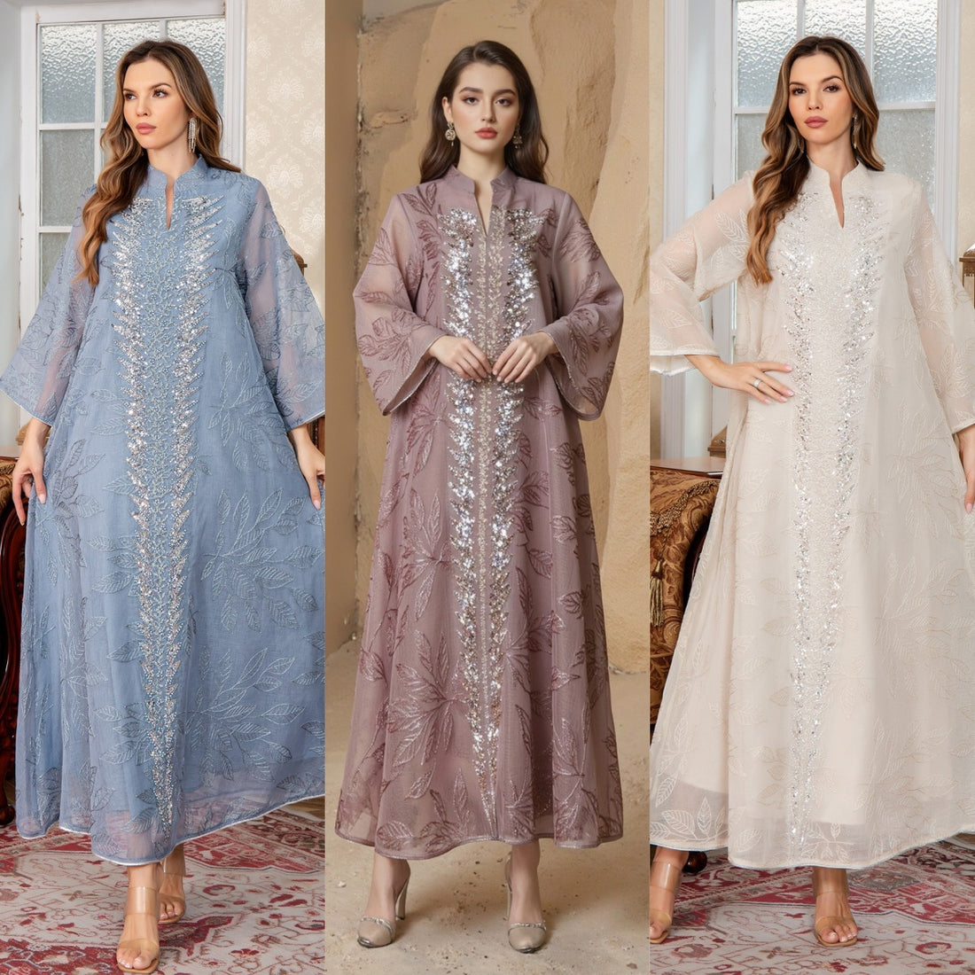 Eid sequin party abaya