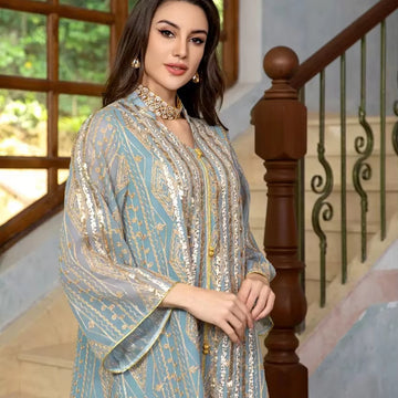 Sequin mesh Dubai abaya