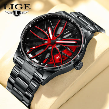 Car wheel rim men's watch
