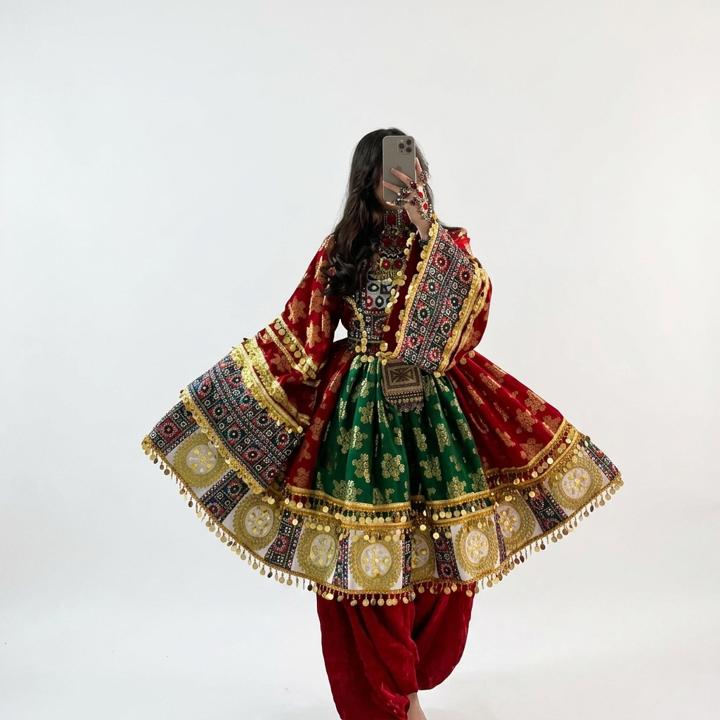 Afghan Kuchi embroidered dress
